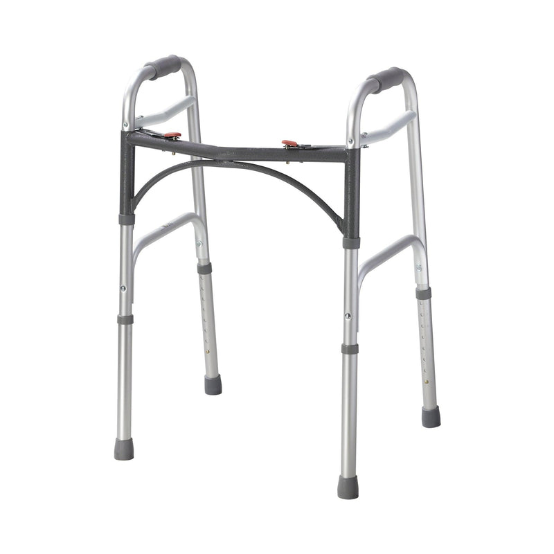McKesson Folding Walker Adjustable Height Aluminum Frame 350 lbs. Weight Capacity 25 to 32 Inch Height 146-10201-4