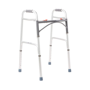 McKesson Folding Walker Adjustable Height Aluminum Frame 350 lbs. Weight Capacity 32 to 39 Inch Height 146-10200-4