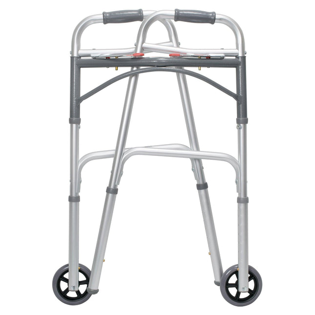 McKesson | McKesson Folding Walker Adjustable Height Aluminum Frame 350 lbs. Weight Capacity 32 to 39 Inch Height | 146-10210-4