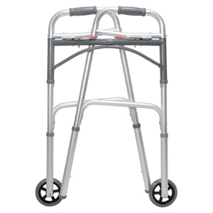 McKesson Folding Walker Adjustable Height Aluminum Frame 350 lbs. Weight Capacity 32 to 39 Inch Height 146-10210-4