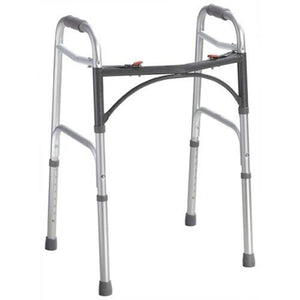 McKesson Folding Walker Adjustable Height Aluminum Frame 350 lbs. Weight Capacity 32 to 39 Inch Height 146-10200-4
