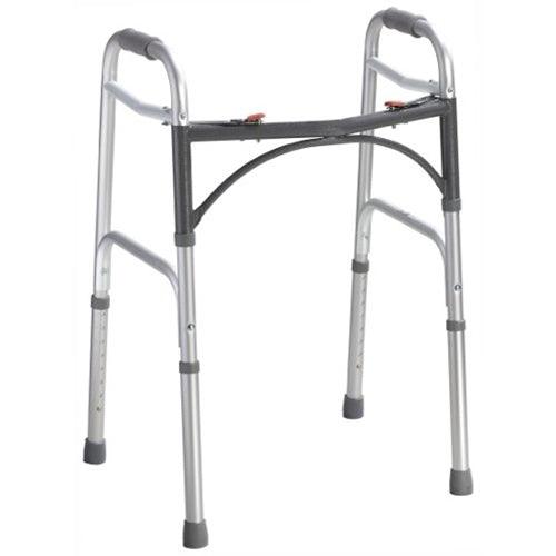 McKesson Folding Walker Adjustable Height Aluminum Frame 350 lbs. Weight Capacity 32 to 39 Inch Height 146-10200-4