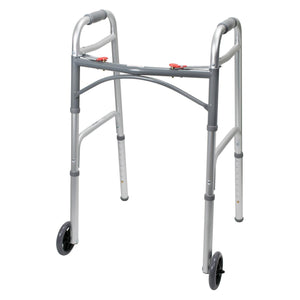 McKesson Folding Walker Adjustable Height Aluminum Frame 350 lbs. Weight Capacity 32 to 39 Inch Height 146-10210-4