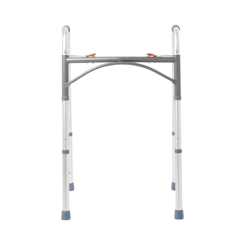 McKesson Folding Walker Adjustable Height Aluminum Frame 350 lbs. Weight Capacity 32 to 39 Inch Height 146-10200-4