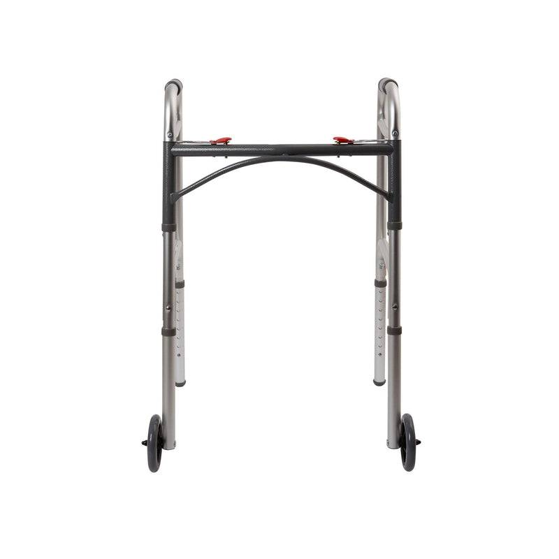 McKesson Folding Walker Adjustable Height Aluminum Frame 350 lbs. Weight Capacity 32 to 39 Inch Height 146-10210-4