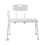 McKesson Knocked Down Bath Transfer Bench Removable Arm Rail 17-1/2 to 22-1/2 Inch Seat Height 400 lbs. Weight Capacity 146-RTL12031KDR