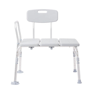 McKesson Knocked Down Bath Transfer Bench Removable Arm Rail 17-1/2 to 22-1/2 Inch Seat Height 400 lbs. Weight Capacity 146-RTL12031KDR