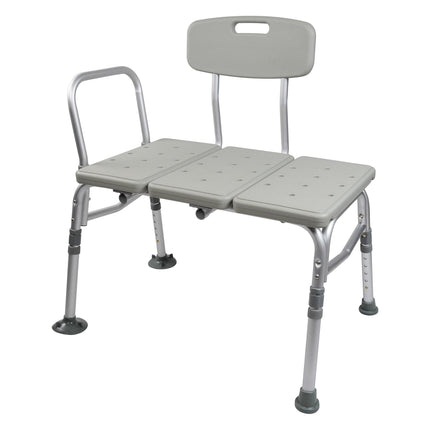 McKesson Knocked Down Bath Transfer Bench Removable Arm Rail 17-1/2 to 22-1/2 Inch Seat Height 400 lbs. Weight Capacity