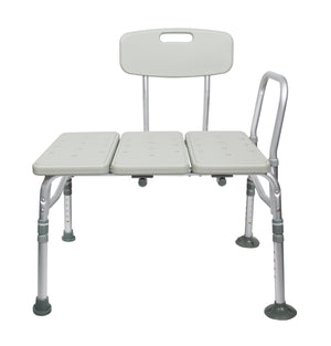 McKesson Knocked Down Bath Transfer Bench Removable Arm Rail 17-1/2 to 22-1/2 Inch Seat Height 400 lbs. Weight Capacity 146-RTL12031KDR