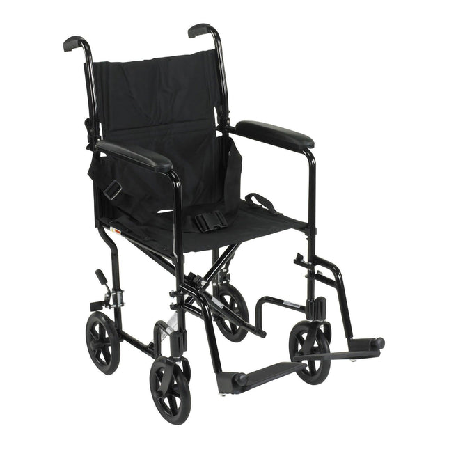 McKesson | McKesson Lightweight Black Aluminum Transport Chair | 146-ATC19-BK