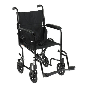 McKesson Lightweight Black Aluminum Transport Chair 146-ATC19-BK