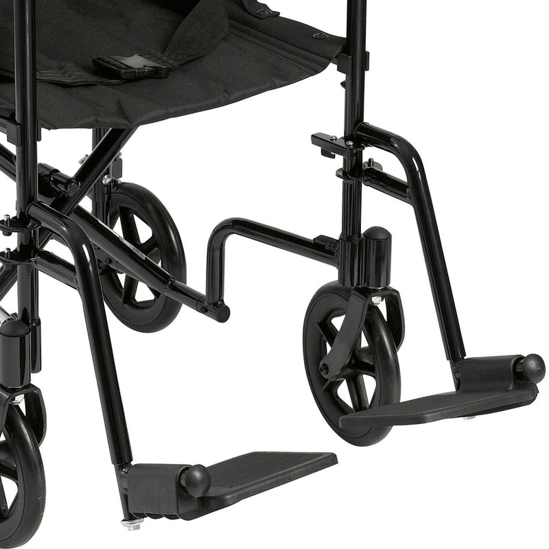 McKesson Lightweight Black Aluminum Transport Chair 146-ATC19-BK