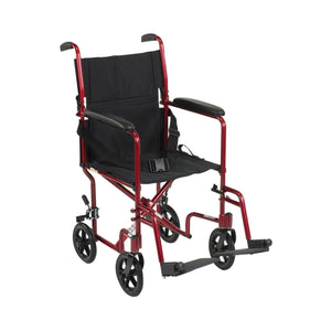 McKesson Lightweight Red Aluminum Transport Chair 146-ATC19-RD