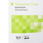 McKesson Lightweight Transport Chair Aluminum Frame with Blue Finish 300 lbs. Weight Capacity Fixed Height / Padded Arm Black Upholstery 146-ATC19-BL