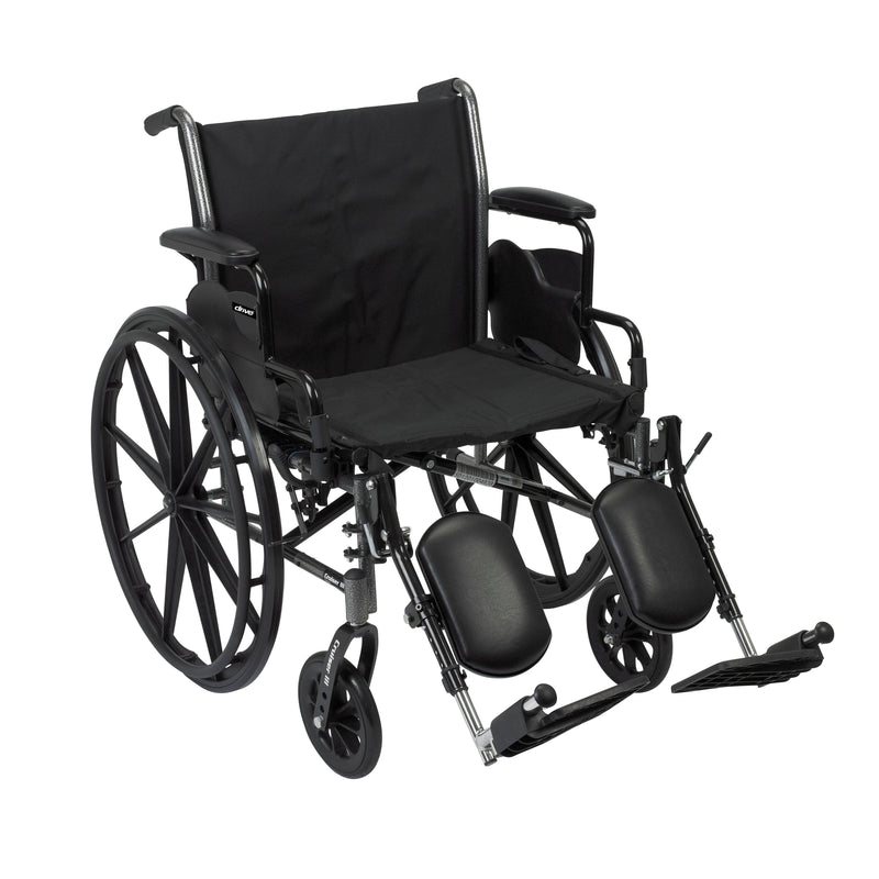McKesson Lightweight Wheelchair Dual Axle Desk Length Arm Swing-Away Black Upholstery 20 Inch Seat Width Adult 300 lbs. Weight Capacity 146-K316DDA-ELR-1