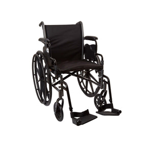 McKesson Lightweight Wheelchair Dual Axle Desk Length Arm Swing-Away Black Upholstery 20 Inch Seat Width Adult 300 lbs. Weight Capacity 146-K318DDA-SF-1