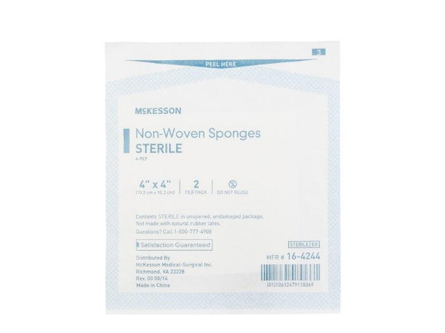 McKesson | McKesson Nonwoven Sponge Polyester / Rayon Square Sterile | 16-4244-2IN-BX