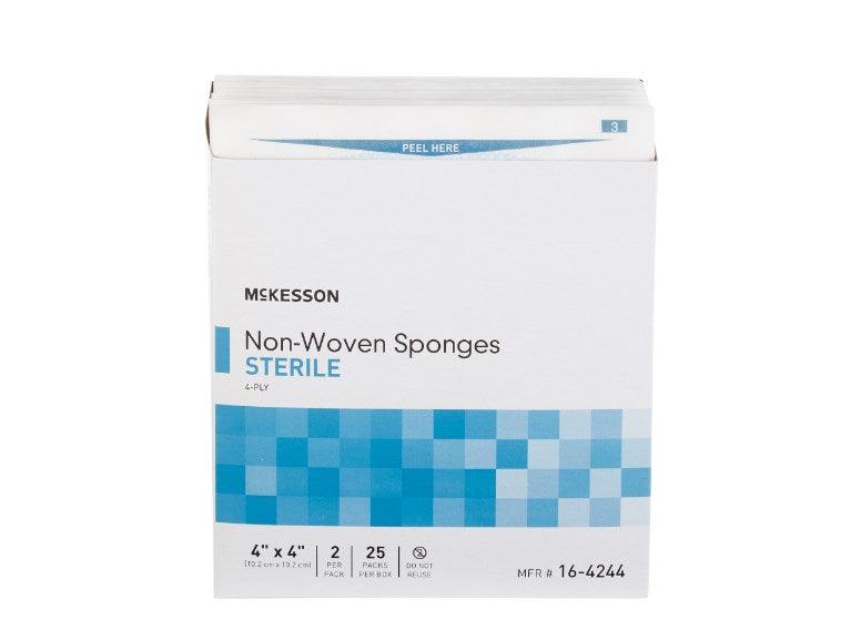 McKesson Nonwoven Sponge Polyester / Rayon Square Sterile 16-4244-2IN-BX
