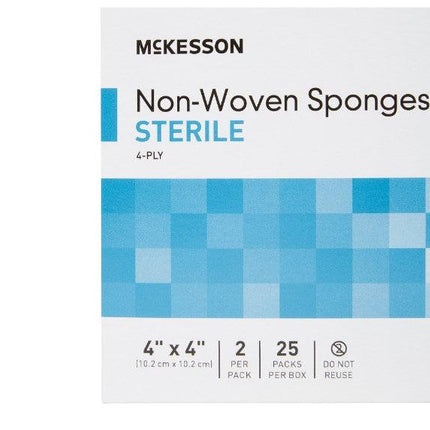 McKesson Nonwoven Sponge Polyester / Rayon Square Sterile | McKesson | SurgiMac