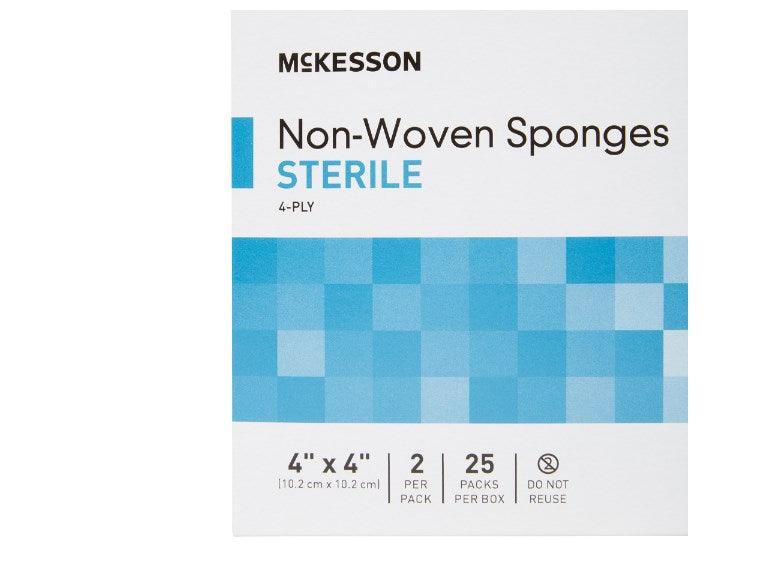 McKesson Nonwoven Sponge Polyester / Rayon Square Sterile 16-4244-2IN-BX