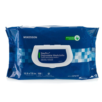 McKesson Personal Wipe StayDry Soft Pack Aloe / Vitamin E Scented | WPW100 | | Disinfecting Wipes, Infection Control, Surface disinfectants | McKesson | SurgiMac