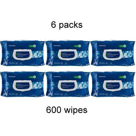 McKesson Personal Wipe StayDry Disposable Washcloths with Aloe / Vitamin E Scented WPW96