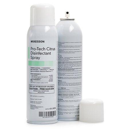 McKesson Pro-Tech Surface Disinfectant Spray - Alcohol-Based, Citrus Scent, Non-Sterile - Aerosol Can, 16 oz 53-28594