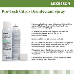 McKesson Pro-Tech Surface Disinfectant Spray - Alcohol-Based, Citrus Scent, Non-Sterile - Aerosol Can, 16 oz 53-28594