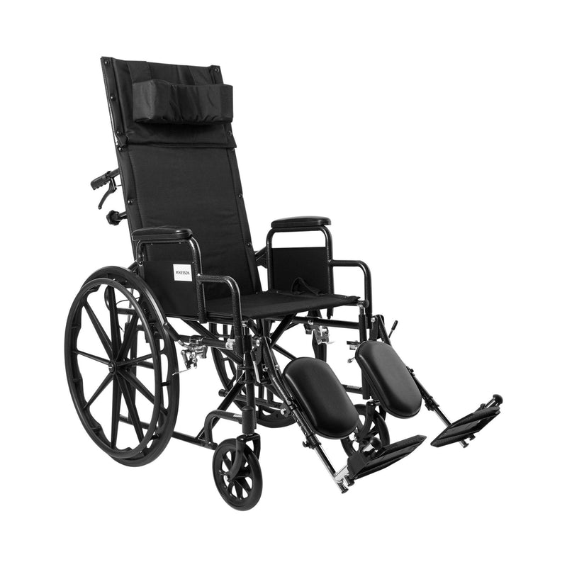 McKesson Reclining Wheelchair Desk Length Arm Swing-Away Elevating Legrest Black Upholstery 18 Inch Seat Width Adult 300 lbs. Weight Capacity 146-SSP18RBDDA