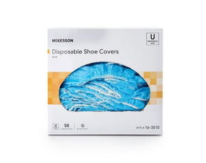 McKesson Shoe Cover High Nonskid Sole Blue NonSterile 16-3510-BX50