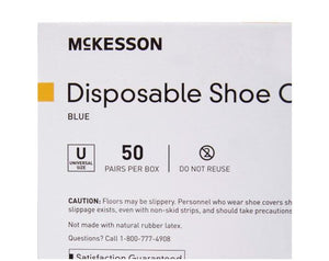 McKesson Shoe Cover High Nonskid Sole Blue NonSterile 16-3510-BX50