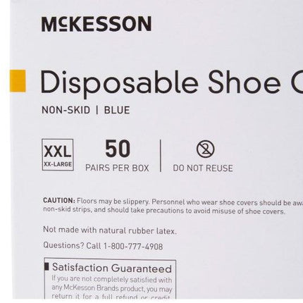 McKesson Shoe Cover High Nonskid Sole Blue NonSterile