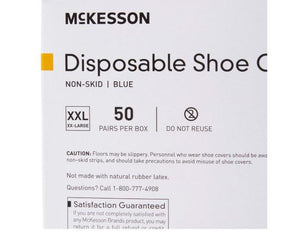 McKesson Shoe Cover High Nonskid Sole Blue NonSterile 16-3510-BX50
