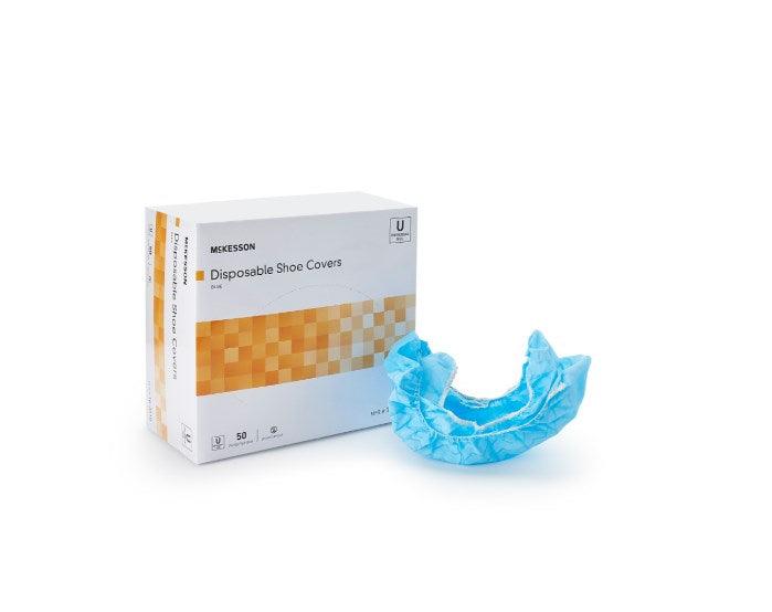 McKesson Shoe Cover High Nonskid Sole Blue NonSterile 16-3510-BX50