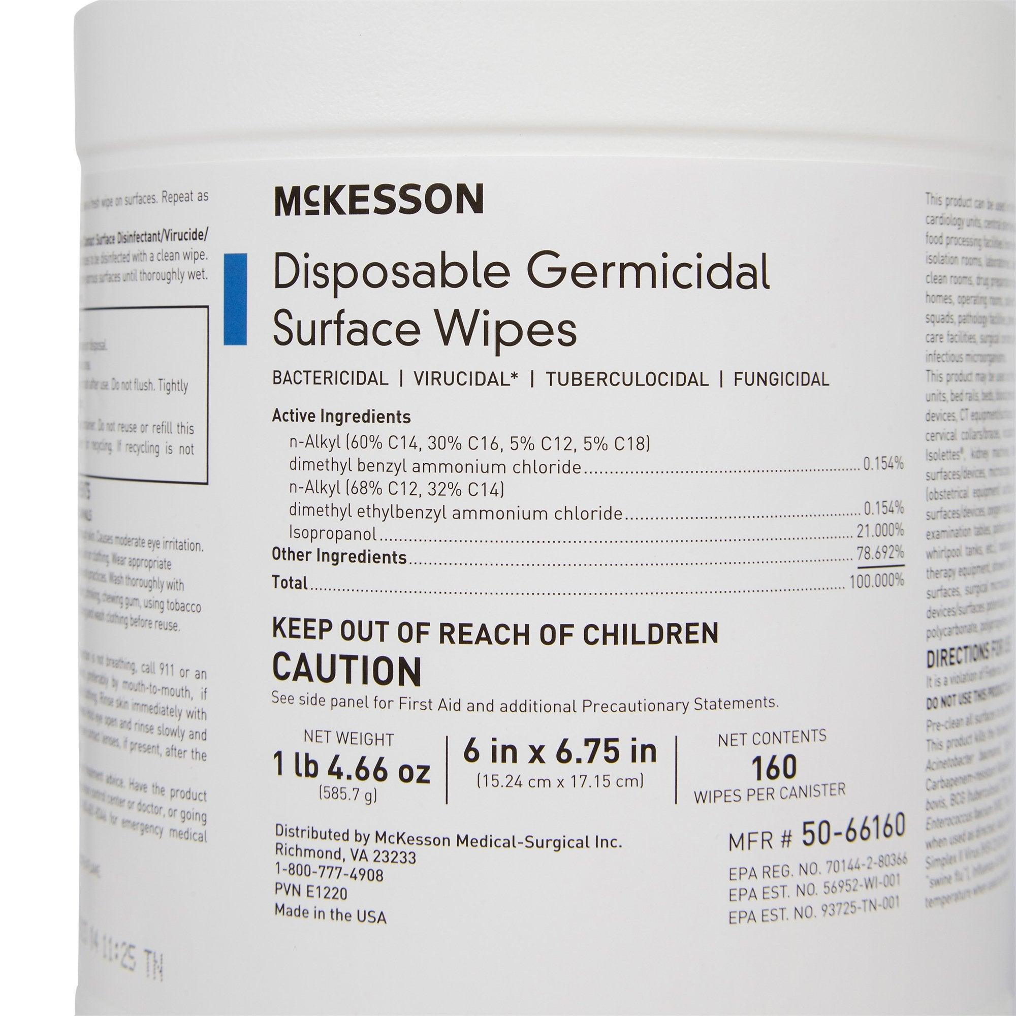 McKesson Surface Disinfectant Premoistened Manual Pull Wipes SurgiMac