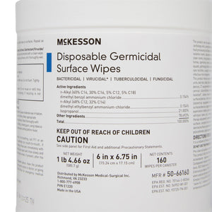 McKesson Surface Disinfectant Premoistened Manual Pull Wipes 50-66160
