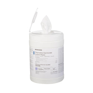 McKesson Surface Disinfectant Premoistened Manual Pull Wipes 65 Count Canister 50-66170