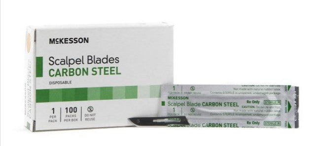 McKesson | McKesson Surgical Blade Carbon Steel Sterile Disposable Individually Wrapped | 1632-BX