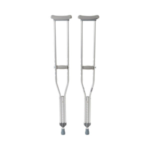 McKesson Underarm Crutches Aluminum Frame Adult 350 lbs. Weight Capacity Push Button / Wing Nut Adjustment 146-10400