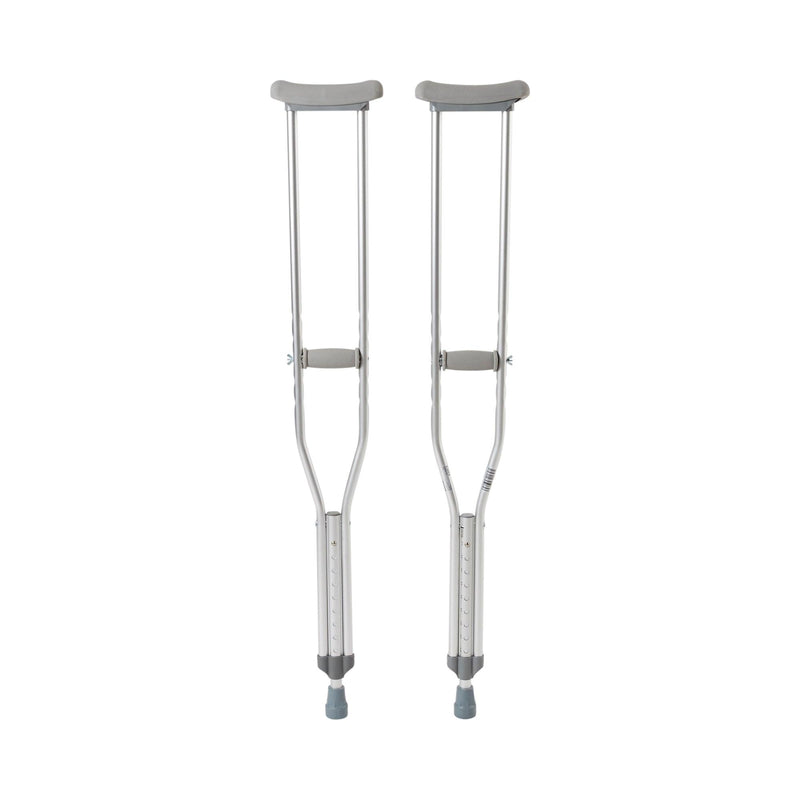 McKesson Underarm Crutches Aluminum Frame Adult 350 lbs. Weight Capacity Push Button / Wing Nut Adjustment 146-10400