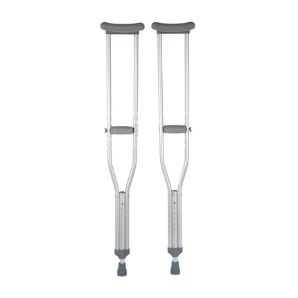 McKesson Underarm Crutches Aluminum Frame Adult 350 lbs. Weight Capacity Push Button / Wing Nut Adjustment