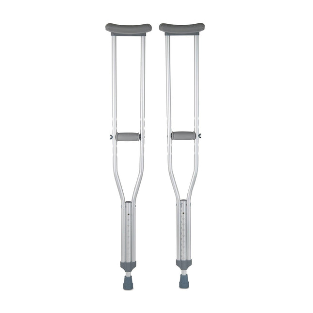 McKesson | McKesson Underarm Crutches Aluminum Frame Adult 350 lbs. Weight Capacity Push Button / Wing Nut Adjustment | 146-10400