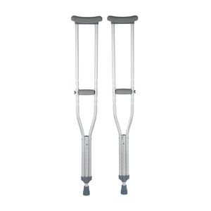 McKesson Underarm Crutches Aluminum Frame Adult 350 lbs. Weight Capacity Push Button / Wing Nut Adjustment 146-10400