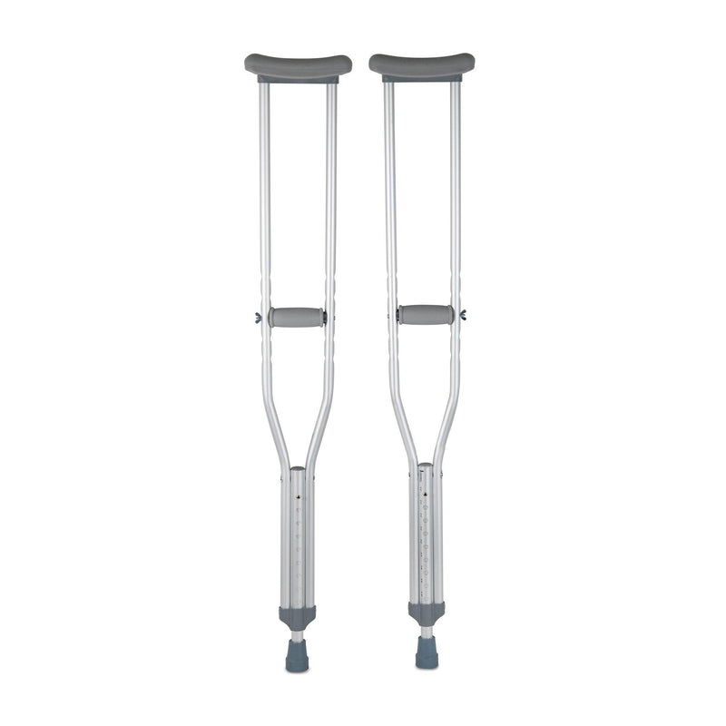 McKesson Underarm Crutches Aluminum Frame Adult 350 lbs. Weight Capacity Push Button / Wing Nut Adjustment 146-10400
