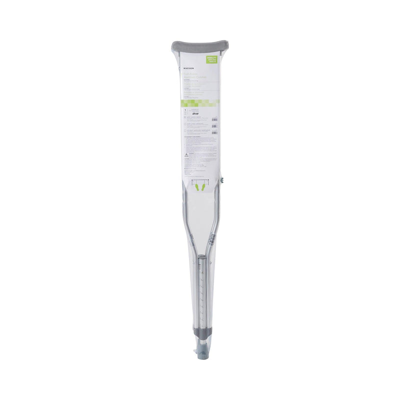McKesson Underarm Crutches Aluminum Frame Adult 350 lbs. Weight Capacity Push Button / Wing Nut Adjustment 146-10400