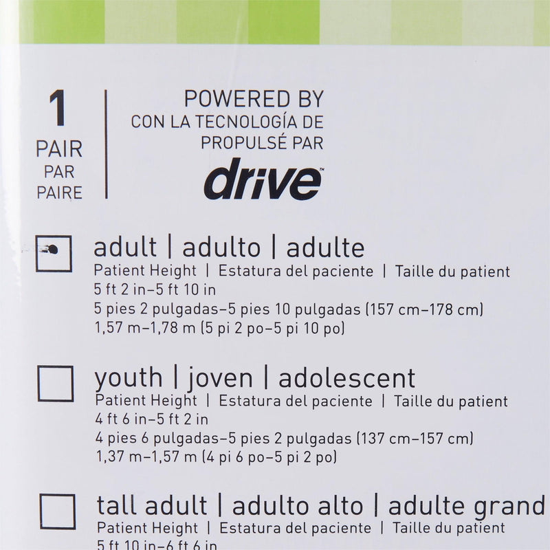 McKesson Underarm Crutches Aluminum Frame Adult 350 lbs. Weight Capacity Push Button / Wing Nut Adjustment 146-10400