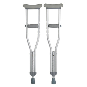 McKesson Underarm Crutches Aluminum Frame Child 175 lbs. Weight Capacity Push Button / Wing Nut Adjustment 146-10416-1