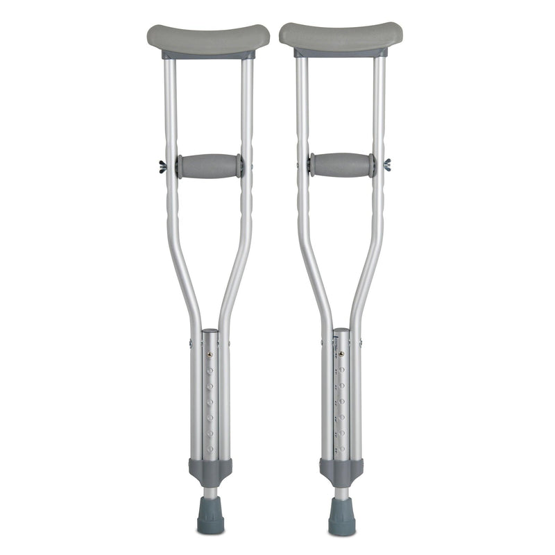 McKesson Underarm Crutches Aluminum Frame Child 175 lbs. Weight Capacity Push Button / Wing Nut Adjustment 146-10416-1