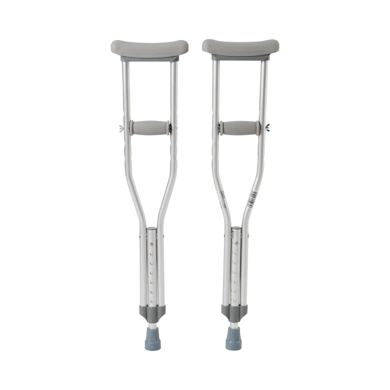 McKesson Underarm Crutches Aluminum Frame Child 175 lbs. Weight Capacity Push Button / Wing Nut Adjustment 146-10416-1