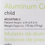 McKesson Underarm Crutches Aluminum Frame Child 175 lbs. Weight Capacity Push Button / Wing Nut Adjustment 146-10416-1